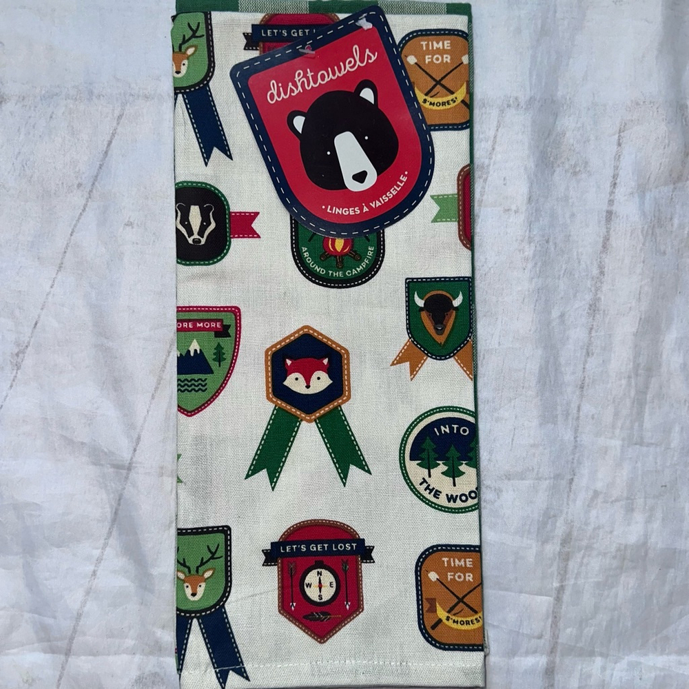NWT Now Designs Dish/Tea/Kitchen Towels ‘Explore More’ 18x28 Set Of 2 India
